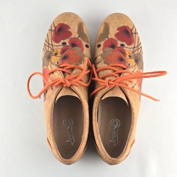 Icon Pumpkin Poppies by Novak Women's Printed Canvas Espadrille Sneaker Size 9.5 - Picture 3 of 13